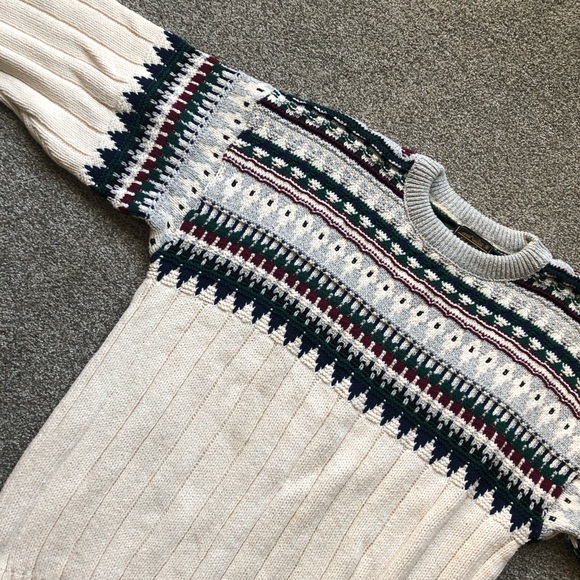 EDDIE BAUER GRANDPA SWEATER COOGI LIKE PATTERN MENS SZ LARGE USA VINTAGE - Picture 3 of 10